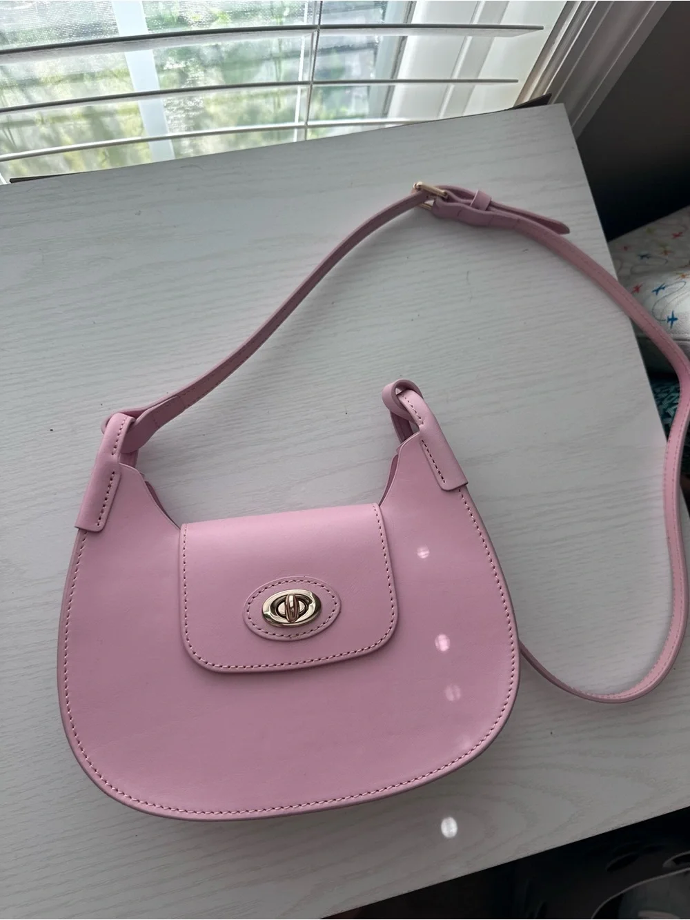 Dooney & Bourke Sweety Leather Crossbody Hobo Bag - Pale Pink